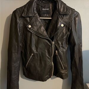 Madewell Dark Leather Biker Jacket
